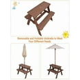 thumbnail image 5 of Picnic Table, Outdoor Wooden Bench Set w/Removable Umbrella, Backyard Furniture for Patio Garden, Picnic Table for Outdoors, 5 of 6