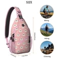 thumbnail image 5 of Sling Backpack,Pink Halloween Ghosts Sling Bag with Water Bottle Holder,Waterproof Sling Bag for Men/Women with Headphone Jack for Hiking,Travel, 5 of 6