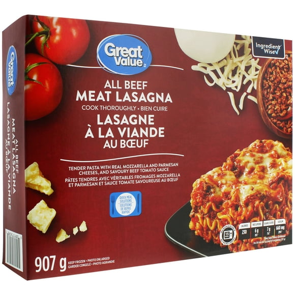 Great Value All Beef Meat Lasagna, 907 g