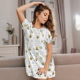 thumbnail image 3 of Naloa Bee Print Women Nightgowns,Womens Loungewear,Short Sleeve Sleepwear,Comfy Ladies Nightdress, 3 of 6