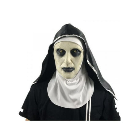 Topumt The Nun Horror Scary Mask Headscarf Halloween Party Cosplay Costume