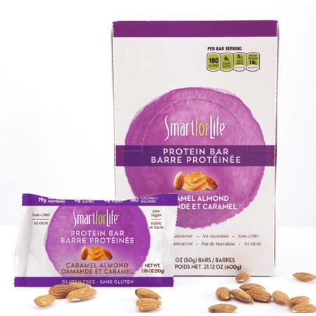 Smart for Life Low Sugar Caramel Almond Protein Bars 12 (Best Low Sugar Cereal Bars)