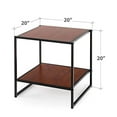 thumbnail image 4 of ZINUS Dane 20 Inch Black Frame Side Table / End Table / Easy Assembly, Red mahogany wood grain, 4 of 5