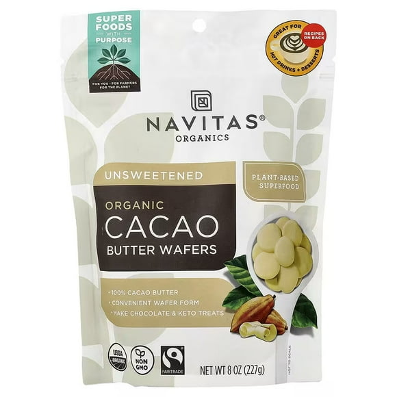 Navitas Organics Cacao Butter Wafers, 8 Oz