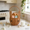 thumbnail image 7 of JeashCHAT Easter Bunny Basket, Woven Easter Basket with Handle and Cute Rabbit Ears, Spring Wicker Rattan Flower Basket, Easter Gift Basket, Easter Eggs Candy Toy Storage Basket, 7 of 7