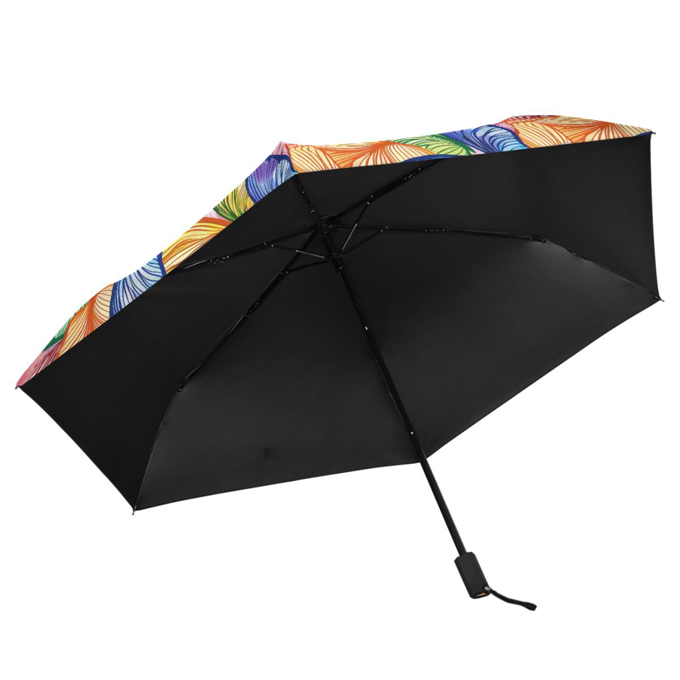 Colorful Butterfly Wings Compact Sun Umbrella Windproof Travel Umbrellas for Rain Strong Portable UV Protection