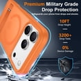 thumbnail image 3 of PYYAN-Magnetic for iPhone 17 Pro Max Case,with [3 Stand Ways] [Military Grade Drop Protection] with Invisible Stand Shockproof Slim Case for iPhone 17 Pro Max 6.9",Orange, 3 of 4
