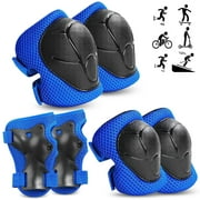 Rirool Kids Protective Gear Set - Knee Pads, Elbow Pads, and Wrist Guards for Skating, Cycling, Rollerblading, Scooter - Toddler to Teen Size (3-10 Years)