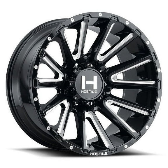 22x10 Hostile H123 Typhoon Blade Cut (Gloss Black Milled) Wheel 6x5.5 (-25mm)