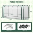 thumbnail image 2 of PetFurnishn Portable Mini Greenhouse, 47" x 22" x 24" Green House w/ Roll-up Zipper Door, Metal Frame, Waterproof Sun-Protective PE Cover, Small Greenhouses for Raised Garden Bed, Outdoor (White), 2 of 10