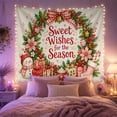thumbnail image 2 of Sweet Wishes Snowman Wreath with Wrapped Presents, Cheerful Retro Style for Snowman Lovers, Cozy Wall Art, Christmas Gift, Tapestry Wall Hanging for Bedroom and Living Room, 2 of 7