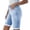 Sky Blue, variant on BUIGTTKLOP Jean Shorts for Women Knee Length High Waisted Trendy Rolled Hem Long Stretchy Denim Shorts with Pockets