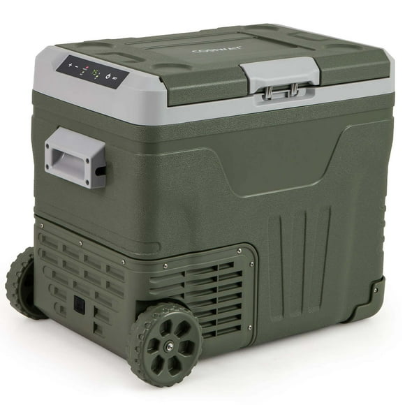 Costway 12 Volt Car Refrigerator 53 QT Portable Car Fridge with -4℉~68℉ Adjustable Range