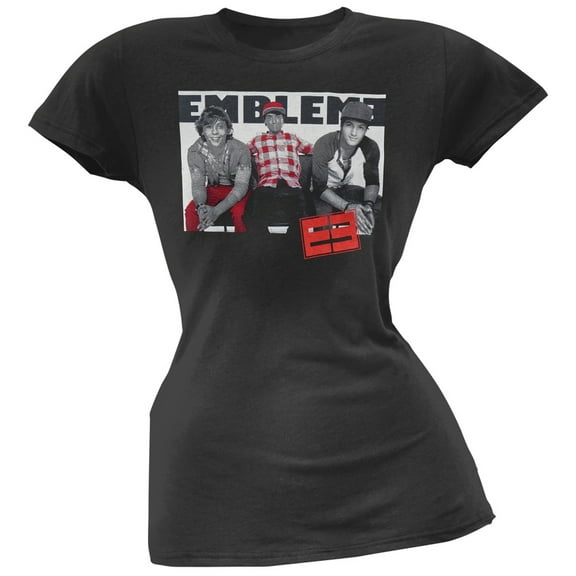 Emblem3 Women's Juniors Plain Photo Short Sleeve T Shirt