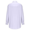 thumbnail image 4 of Besolor Button down Shirt for Women Lapel Long Sleeve Oversized Work Office Blouse Casual Solid Color Fall Tops, 4 of 7