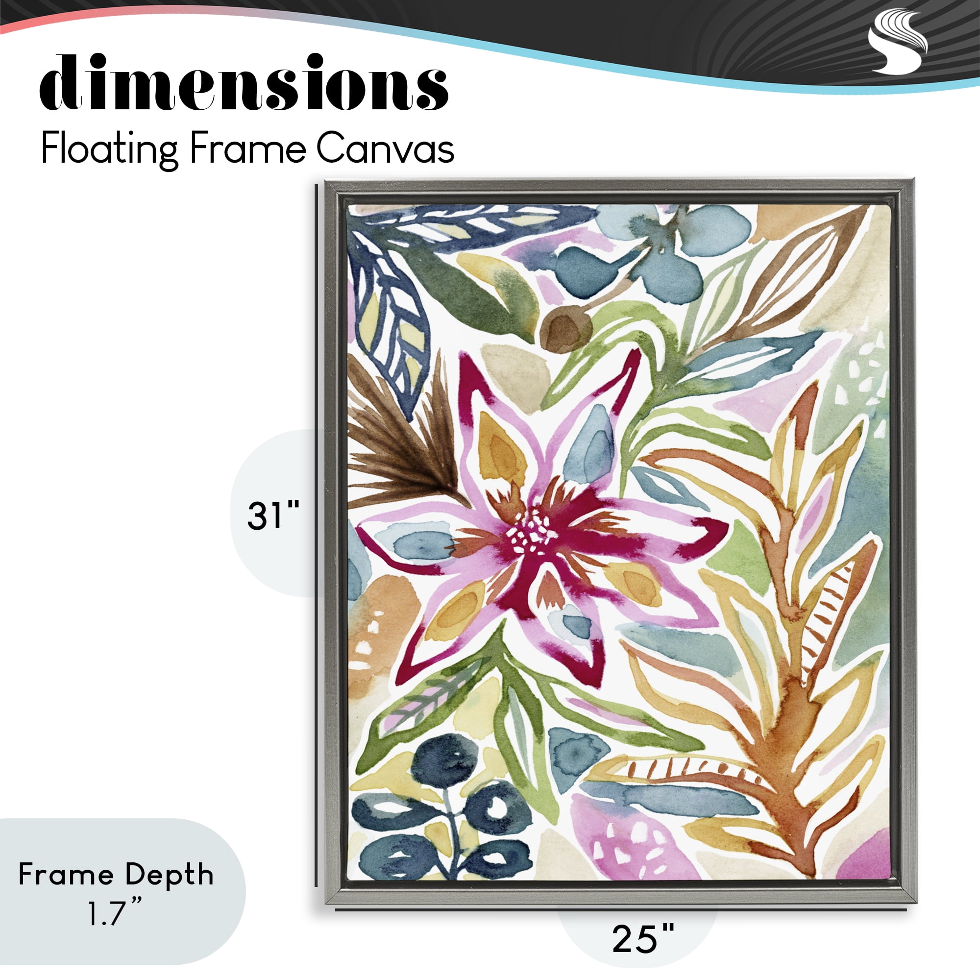 Stupell Industries Vibrant Garden Impressions Gray Framed Floater Canvas Wall Art, design by Lisa Nohren