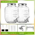 thumbnail image 2 of HBlife 1  Gallon Glass Drink Dispenser, Beverage Dispenser with Stand, Stainless Steel Spigot, and Ice Cylinder,2 Pack, 2 of 6