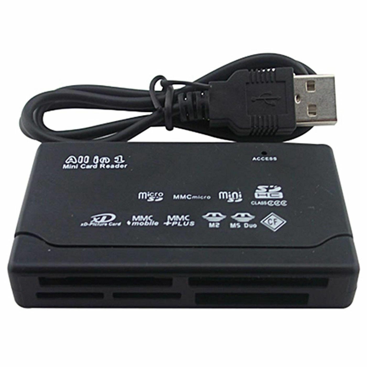 Mini 26-in-1 USB 2.0 Memory Card Reader - Supports CF, XD, SD, MS, SDHC - Unbranded