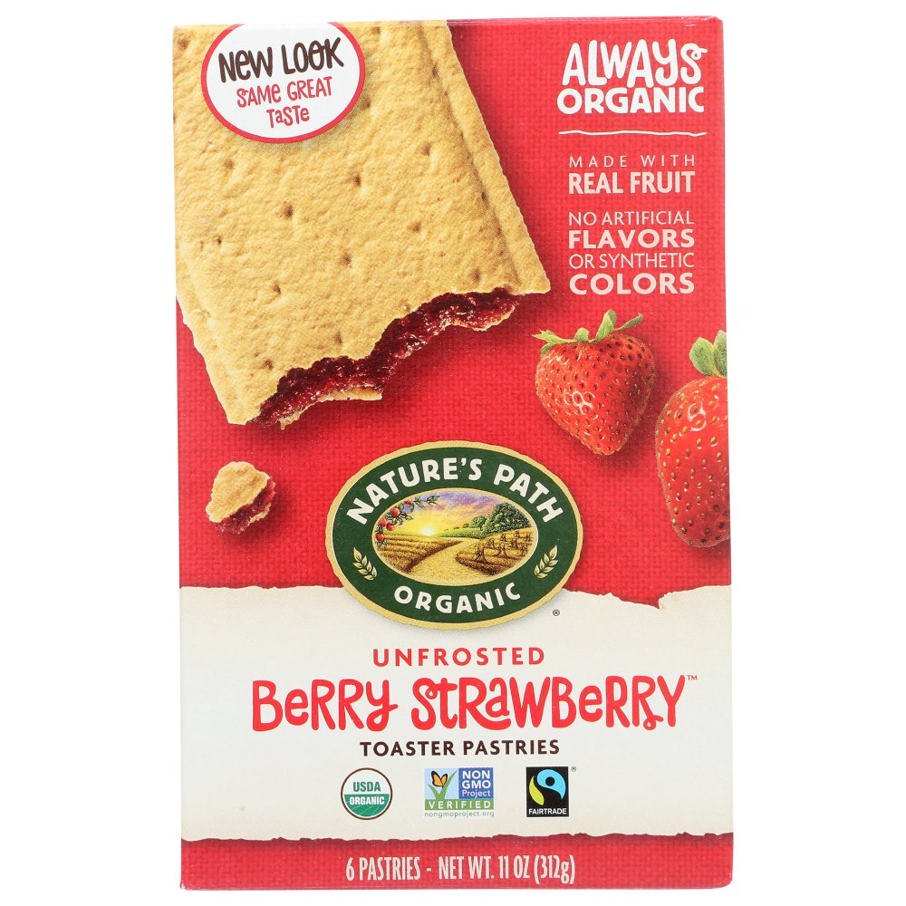 Nature'S Path Toaster Pastries, Berry Strawberry Unfrosted, 6 Count