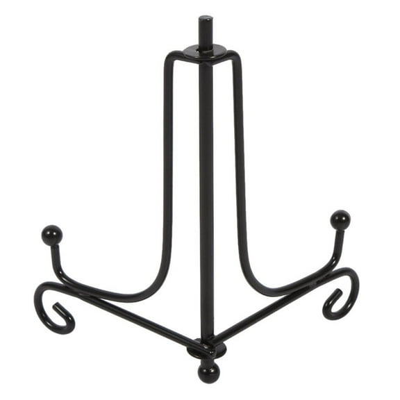 LKZQHMC 1 Pack Plate Stands For Display,Plate Holder 4'',Picture Frame Stand of Metal,Frame and Artworks,Small Easel for Book,Tabletop Art,Picture,Photo Platter,Black