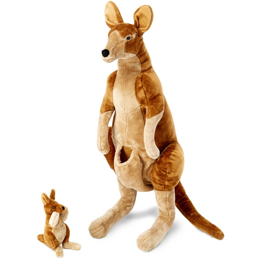 soft toy kangaroo with joey