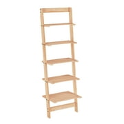 Lavish Home 5-Tier Ladder Shelf for Living Room, Bathroom, or Office (Oak)
