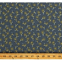 Cotton Bees Honey Bees Honeybees Bumblebees Insects Flowers Mellow Yellow Gray Cotton Fabric Print by the Yard (1969-95)