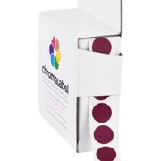 1/2 Inch Round Permanent Color-Code Dot Stickers, 1000 per Dispenser Box, Maroon