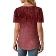 thumbnail image 4 of Delliss Women's Crew Neck Loose Blouse Summer Short Sleeve Tee Pleated Trendy Basic Top, 4 of 6