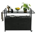 thumbnail image 3 of Versatile Utility Rustic Charm Smooth 360-Degree Wheels Outdoor Serving Cart for BBQs, Garden Parties, and More, 3 of 14