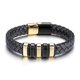 thumbnail image 2 of Brazalete de acero inoxidable para hombre, pulsera tejida de piel sintética, pulsera magnética, regalos, 2 of 5