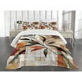 thumbnail image 4 of Ambesonne Boho Quilted Bedspread Set 3 Pcs, Oriental Autumn Mandala Flower, Queen Size, Beige Orange Laurel Green, 4 of 4