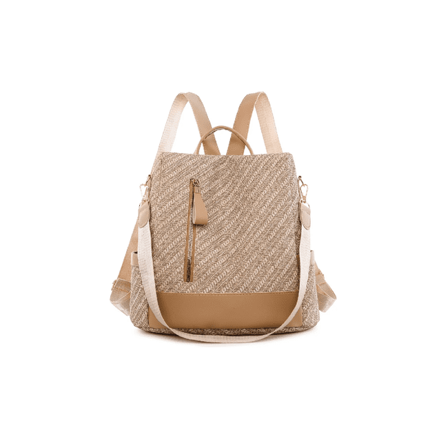 Mochila de Mujer Paño De Oxford Impermeable Anti-robo Monedero CAQUI 2