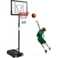 thumbnail image 1 of Basketball Hoop Outdoor 5.2-7ft Adjustable,33in Shatterproof Backboard & High Intensity Base w/Wheels,Portable Basketball Hoop Goal System in Backyard/Driveway/Indoorfor Kids&Youth, 1 of 8