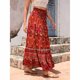 thumbnail image 5 of Vestido de Playa en Capas de Verano de Alta Cintura Maxi Falda Mujer con Estampado Paisley, Cordón de Cintura Elástico, 5 of 9