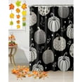 thumbnail image 3 of Dots Pumpkin Shower Curtain Set ，Waterproof Fabric Shower Curtains Gray Pumpkin Black Leaf Thanksgiving Shower Curtains for Bathroom,Bathroom Decor 36"x72", 3 of 7