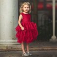 thumbnail image 2 of XFHLMJFF Girls Cute Dress Christmas Toddler Children Sleeveless Bowknot Embroidery Casual Dresses 1-6 Years, 2 of 8