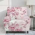thumbnail image 2 of Xixirimido Pink Cherry Blossom Butterfly Pattern 4 Piece Recliner Chair Cover Stretch Lazy Boy Chair Covers with Pockets Soft Reclining Sofa Slipcovers Furniture Protector with Elastic Bottom, 2 of 8