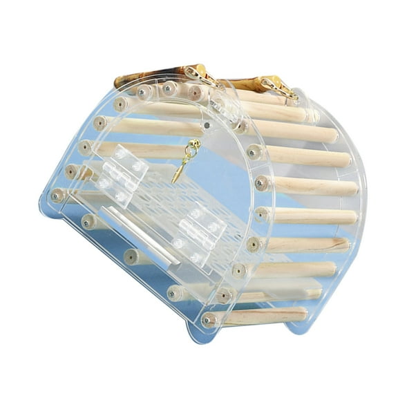 YIEMEEN Handheld Birds Travel Cage for Small Parrots Transparent Acrylic Carry Cage for Lovebirds Portable Carry Box for Conure