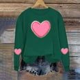 thumbnail image 5 of Amidoa Pullover Tops for Women Green Valentines Oversized Sweatshirts Going out Heart Crew Neck Tees Womens T Shirts L, 5 of 6