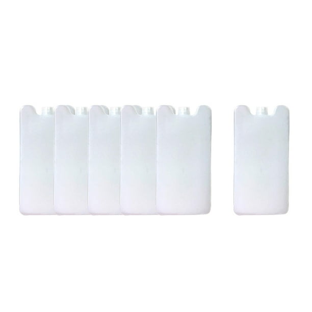 6x Paquetes de hielo reutilizables Paquete de enfriamiento para biberones de leche materna Almacenamiento a prueba de fugas Hielo reutilizable 8 cm x 2 cm x 17 cm