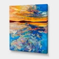thumbnail image 3 of Designart ' Whirly Blue Waves Under Orange Sunset ' Nautical & Coastal Canvas Wall Art Print, 3 of 4