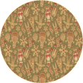 thumbnail image 1 of Ahgly Company Machine Washable Indoor Square Transitional Dark Bisque Brown Area Rugs, 3' Square, 1 of 7
