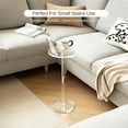 thumbnail image 5 of Acrylic Drink Table, Small Round Side Table for Small Space, Pedestal End Table with Phone Holder, Multi-Use Modern Accent Table, Martini/Cocktail Table for Living Room, 10"X21" Easy Assembly, 5 of 7