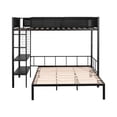 thumbnail image 4 of Harper & Bright Designs Metal Twin over Full Bunk Bed with Shelves & Grid Panel for Bedroom, 4 of 14
