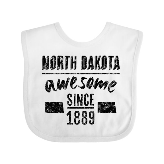 Inktastic North Dakota Awesome Since 1889 Boys or Girls Baby Bib