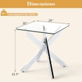 thumbnail image 3 of Gymax Glass Side Table Square End Table w/Tempered Glass Top & Metal X Base Silver, 3 of 10