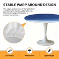 thumbnail image 2 of Elastic Fitted Round Tablecloth, Ombre Blue Waves Waterproof Stretch Table Cover for 55"-60" Tables, Abstract Art Gradient Modern Washable Outdoor Tablecloths for Patio, Picnic, Camping, 2 of 9