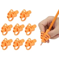 Uxcell 8 Pcs 3 Fingers Handwriting Pencil Grippers, Orange