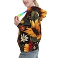 thumbnail image 3 of Yiaed Sunflower Floral Butterfly Print Womens Casual Hoodies Crew Neck Long Sleeve Sweatshirts With Pocket Pullover Tops Women's Hooded Sweatshirt-Large, 3 of 5